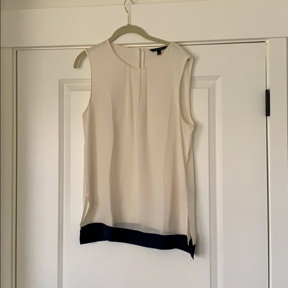 Cream tank with navy trim
